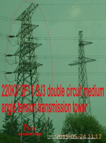 MEGATRO 220KV 2F11 SJ3 Double Circuit Medium Angle Tension Transmission Tower photo-2
