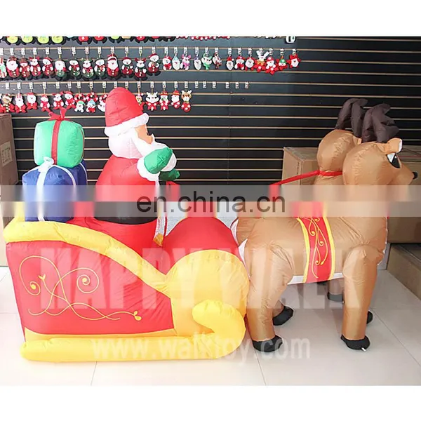 210cm Advrtising Inflatable Christmas Old Man Santa Claus on Christmas Elk Sleigh photo-2