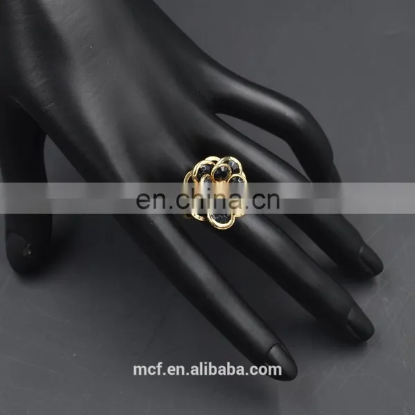 MCR-0050 Wholesale Latest Gold Flower Cluster Gemstone Ring for Girls photo-2