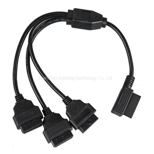 Auto Cable OBD2 Cable 1 to 3 Converter Adapter OBD2 Splitter Y Cable J1962M to 3-J1962F