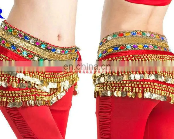 Indian Belly Dance Hip Scarf With Gold Coins Y-2033# photo-2
