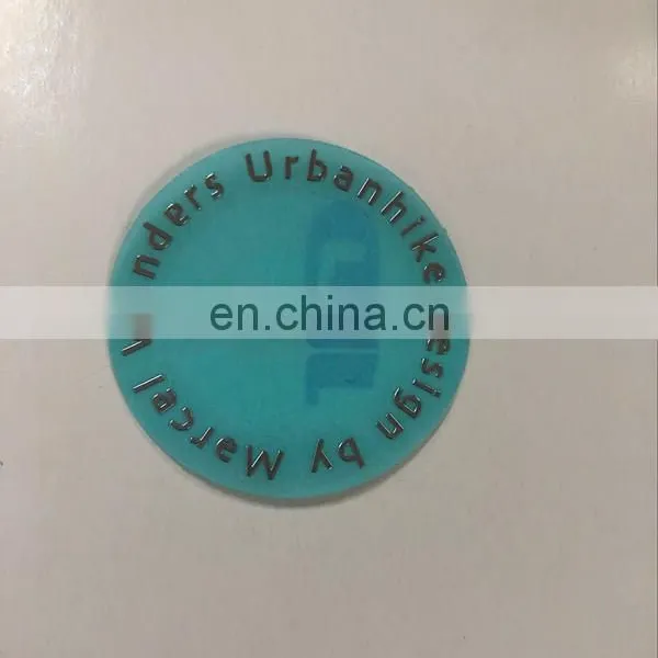 Thin Metallic Chrome Silver Round Adhesive Sticker photo-6