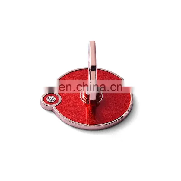 Custom Crystal Red Round Metal Mobile Phone Ring Holders Wholesale photo-5