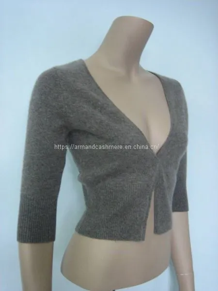 Women's Deep V Neck Cashmere Cardigan Sweater (040W)