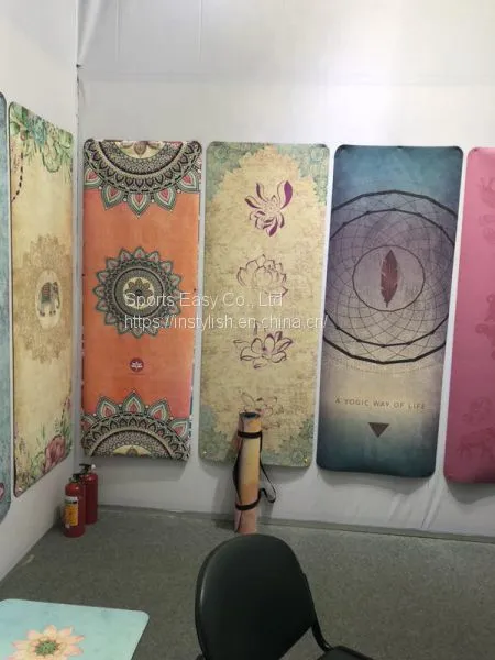 Organic Natural Rubber Suede Microfiber Printed Custom Logo Eco Friendly Pilates Yoga Mat photo-2