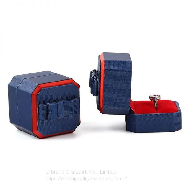 Luxury High Quality PU Leather Jewelry Earing Ring Box For Engagement Or Wedding Gift photo-4