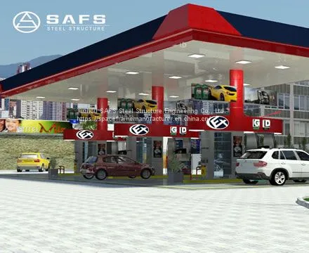Easy Installation Steel Space Frame Petrol Station Canopy photo-3