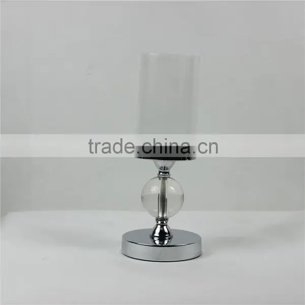 Metal Candlestick,Candlestick with Glass Cover,Metal Candlestick Holder