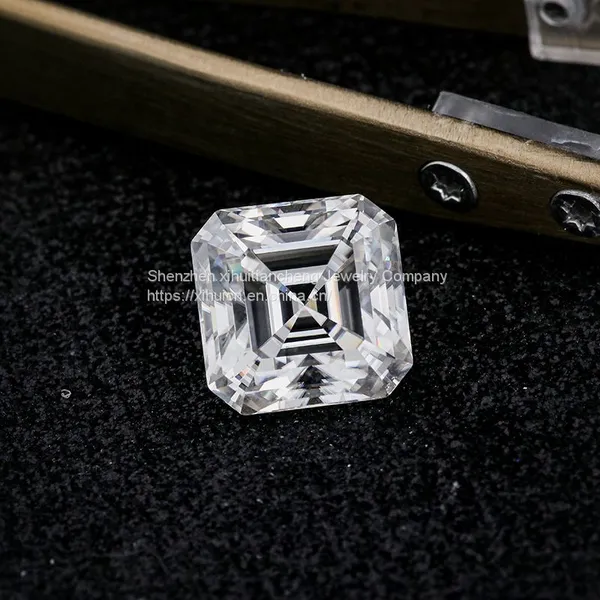 Directly Factory Price D Color Colorless Asscher Cut VVS1 Clarity Synthetic Loose Moissanite Diamond photo-3