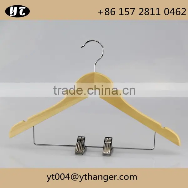 Children Wooden Hanger and Pants Hanger With Under Clips for Kids photo-6
