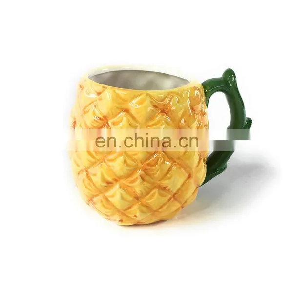 Fruit Pineapple Shape Ceramic Coffee Mugs photo-2