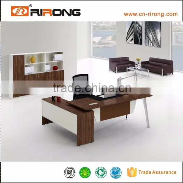 Latest Wooden Brown Furniture Office Desk With Dividers photo-2