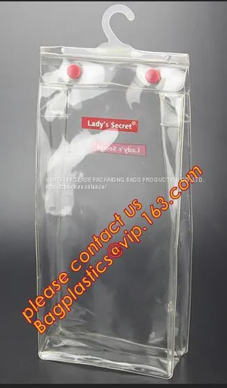 VINYL HANGER HOOK BAGS, UNDERWEAR PACKING, HANGER HOOK, HANGER ZIPPER BAGS, HANGER SLIDER BAGS
