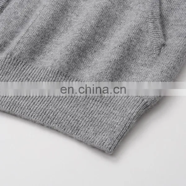 100% Cashmere Women's Casual Hoodie Comfortable Full Zip Cardigan Hood Knitted Solid Pattern Winter Season Front Logo Position photo-5