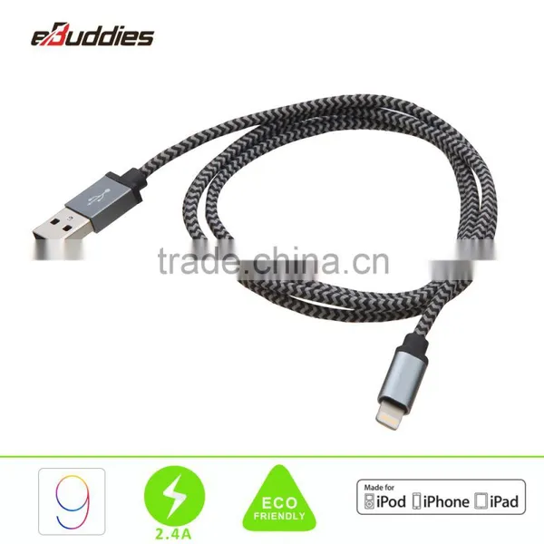 Aluminum Metal Laser Carving Housing MFi Braided Usb Cord Cable for IPhone photo-2