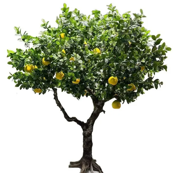 Commercial Grade Fake Grapefruit Tree 7FT-21FT Fire Retardant & Windproof for Theme Parks, ECO Certificated Trunk