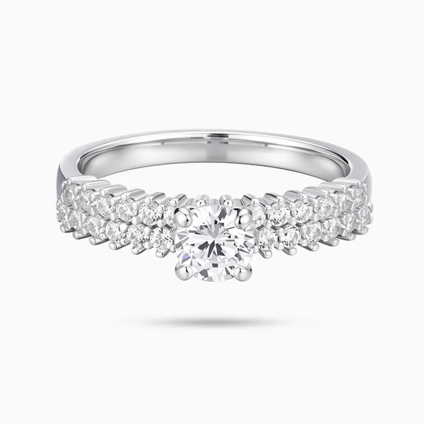Shining Star Jewelry Dainty Round Cz Ring Women Sterling Silver Wedding Rings photo-5