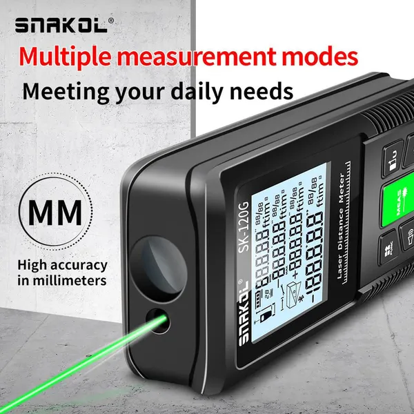 Battery-Powered Laser Distance Meter Class 2 for Construction 50m Range photo-4