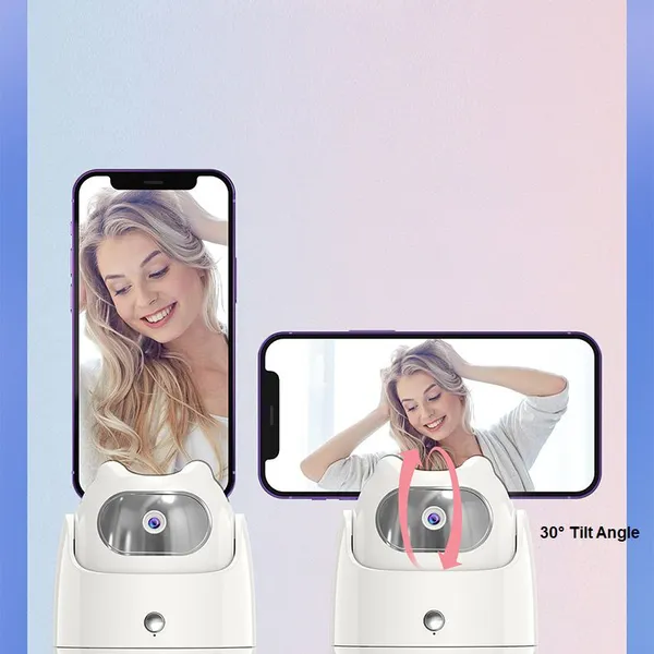 Auto Face Tracking Stand Gimbal Stabilizer Camera AI Tripod Selfie Stick Phone Shooting Face Remote 360 Degree Rotation Phone Holder photo-4