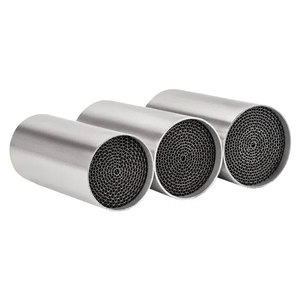 Factory Supply Gasoline Motorcycle Universal Catalytic Converter Three Way Catalyst With Metal Honeycomb Substrate photo-3