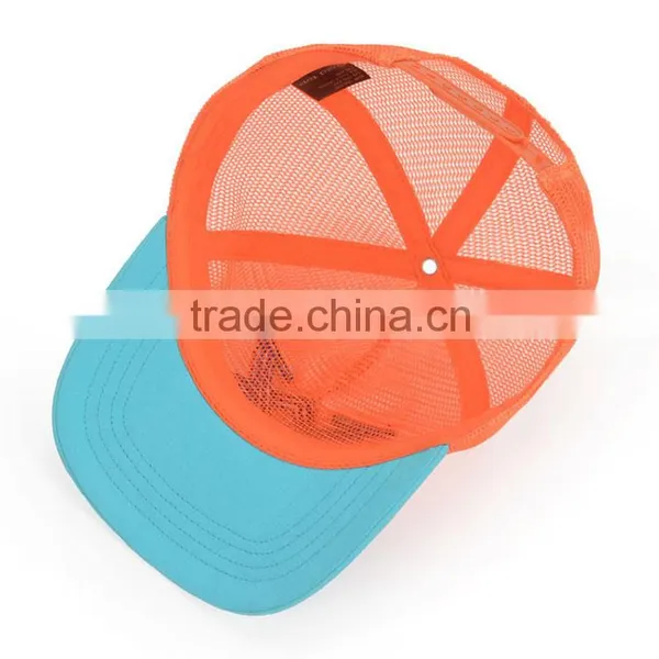 Sample Free 5 Panel Full Nylon Mesh Flat Bill Kids Trucker Hat Snapback Cap photo-4