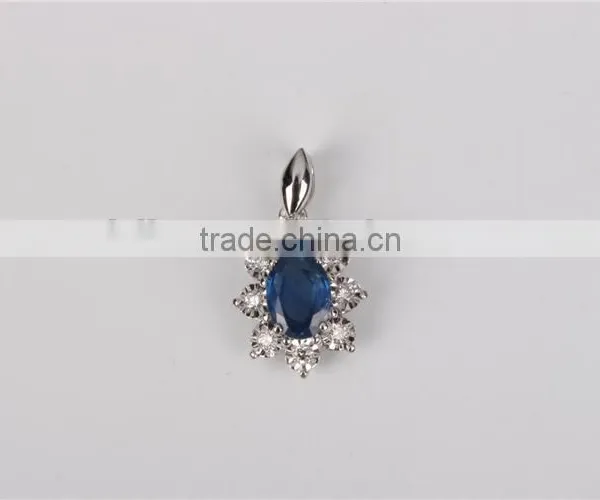 925 Sterling Silver Green Stone Jewelry Pendant Necklace photo-3