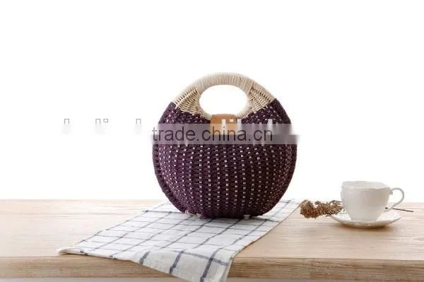 Fashion Girl's Beige Paper Straw Craft Bag photo-3