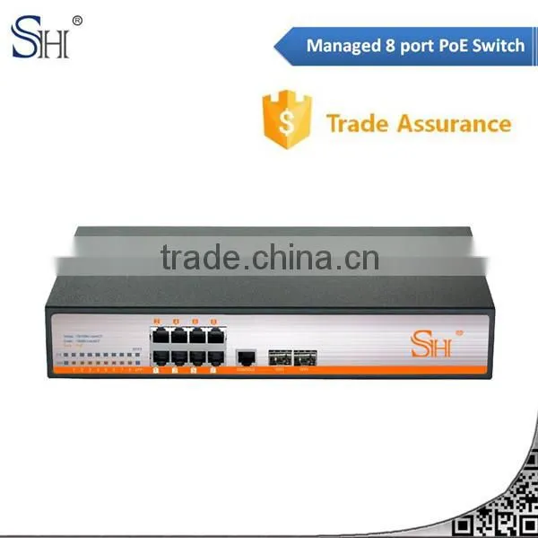 IEEE802.3 at IP Surveillance Cameras Din Rail 8 Full Gigabit Poe Switch photo-2