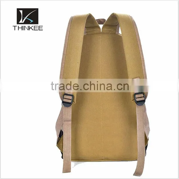 Canvas School Laptop Backpack Simple Light Travelling Backpack photo-6