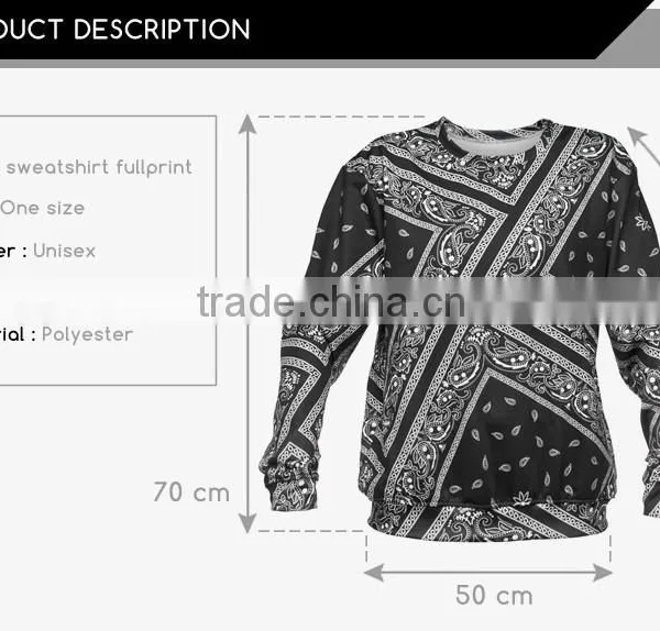 Wholesale Crew Neck Custom 3d Printing Sweatshirt no Minimum photo-3