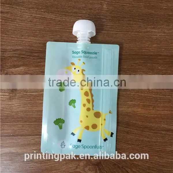 Refillable Clear Cornered Spout Plastic Water Pack Pouch