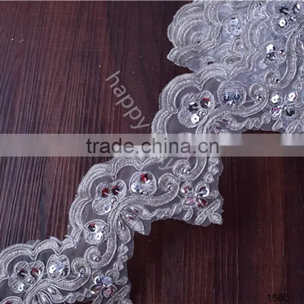 Heat-shape wave gold thread lace