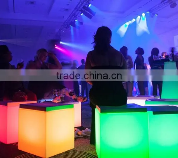 RGB Illuminated LED Light Cube / Rechargable Outdoor and Indoor LED Cube Seat With Cushion photo-5