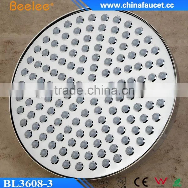 Beelee Round Brass Shower Rubber Nozzle Filtered High Flow Shower Head photo-3