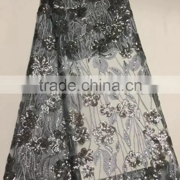 CL60070 Top Grade Quality Fashionable Net Emboridery Lace With Sequins,french Lace Fabric Dress Fabric photo-5