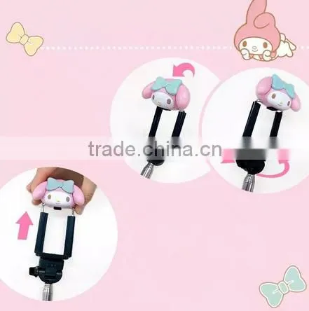 2015 Selling Best Lovely Cartoon Bluetooth Wired Selfie Stick photo-2