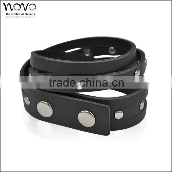Dongguan Jewelry Factory Lobster Clasp Stainless Steel Bulk Leather Bracelet photo-6