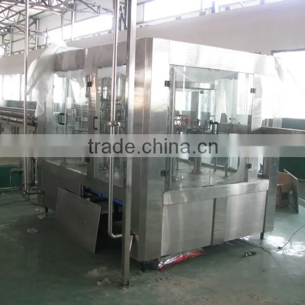Beverage bottle filling washing and capping machine