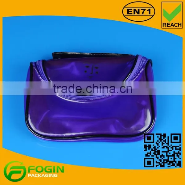 Purple Color Ziplock Cosmetic Clear Pvc Bag photo-3