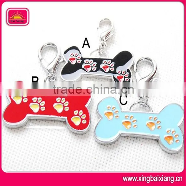Shiny Bone Shaped Dog Pet Tag With Diamond