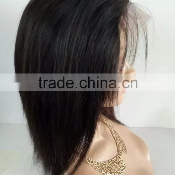 Brazilian Hair Full Lace Wig Straight 16inch Virgin Remy Hair photo-4