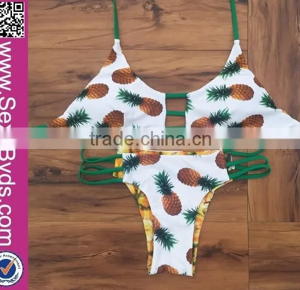 Hot Popular 2pcs Pineapple Sexy Mature Brazilian Bikini photo-3