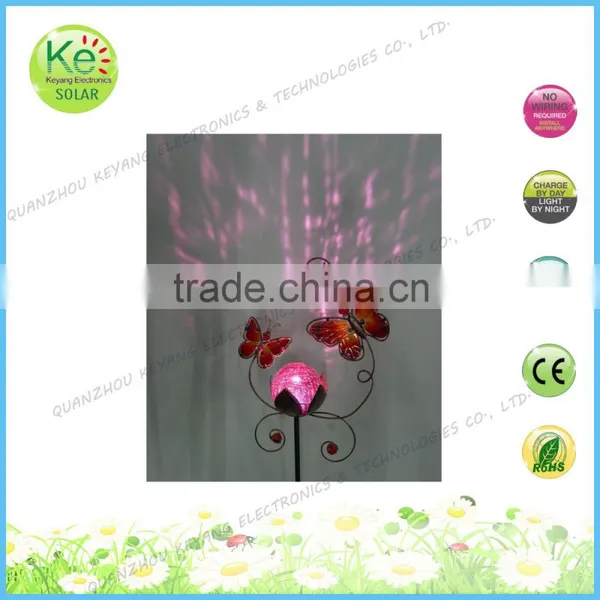 Butterfly With Glass Ball Gardeners Eden Solar Powered Light photo-4