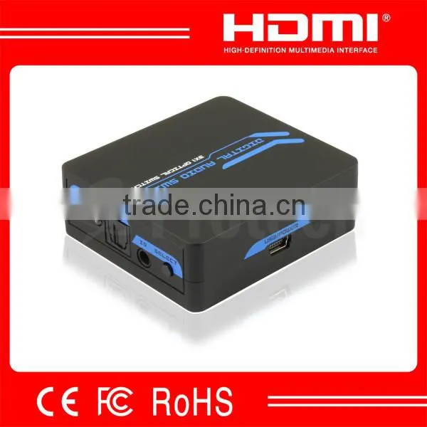 3 Ports Optical Audio Switcher With IR Remote Mini Toslink Switcher
