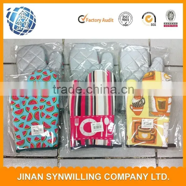 Kitchen Use Heat Resistant Cotton Kitchen Gloves With Cotton Filling photo-2