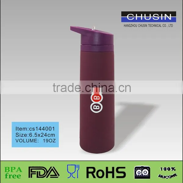 High Quality Wholesale BPA Free Colorful Silicone Water Bottle photo-4