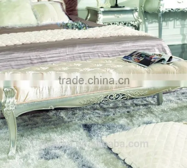Royal Luxury European Style Bedroom Furniture Set, Antique Bed Bedside Table Dressing Table Bench photo-4