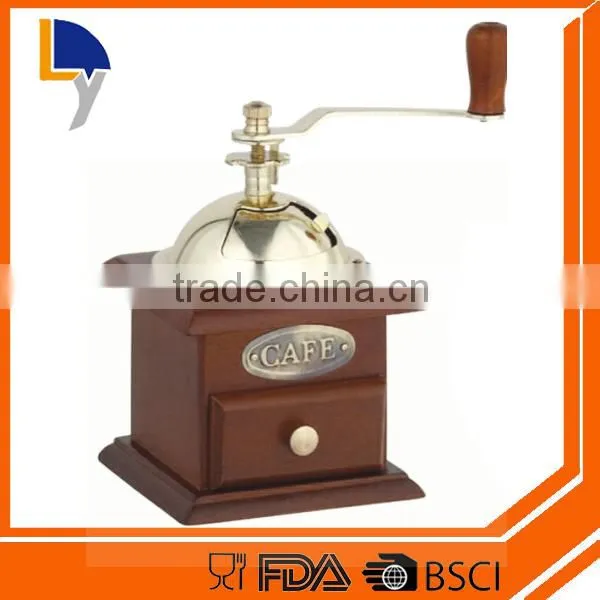 Hot Sale Household Manual Coffee Grinder Double-deck Wooden Coffee Grinder Machine photo-2