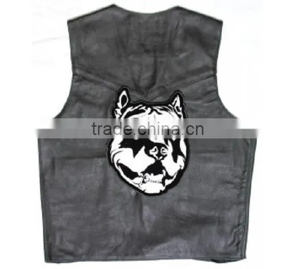 Customized Large Bit Bull Patch Iron on Biker Vest photo-2