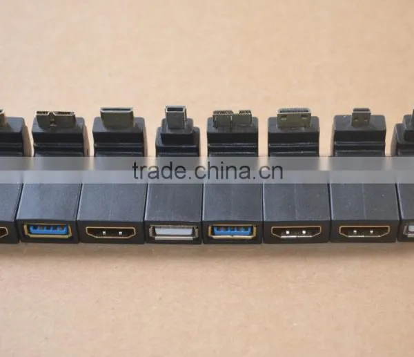 90 Degree Right Angle Micro Hdmi D Type & Mini HDMI C Type & USB3.0 & USB2.0 Adapter